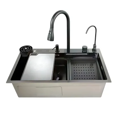 Мийка багатофункціональна Mixxus MH7546-SET-08 Decor Graphite з вбудованим змішувачем з нерж. сталі (MI8456)