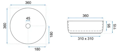 Умивальник (раковина) REA SAMI MARBLE MATT накладний * — Photo 5
