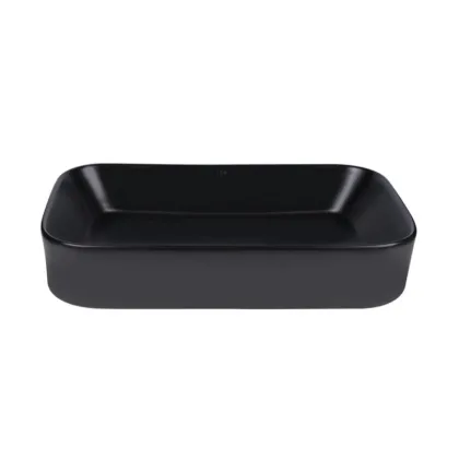 Комплект Qtap Scorpio: Раковина накладна прамокутна 550х390х120 мм Matt Black + Донний клапан PU03 — Photo 2