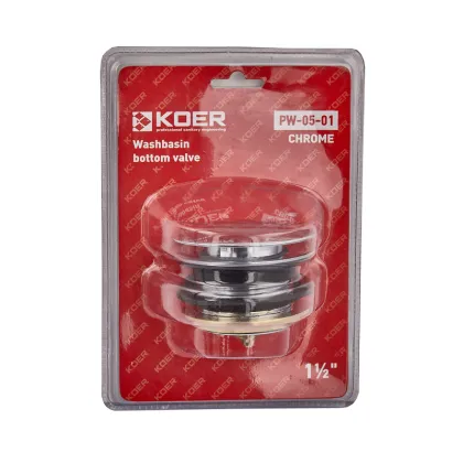 Донний клапан для ванни Koer PW-05-01 автоматичний (Click-Clack) (Колір хром) 1 1/2'' (KR3406) — Photo 3