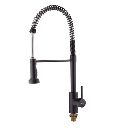 Змішувач для кухні з виливом пружина Mixxus Premium SPRING 017 BLACK (MI6951) — Photo 6