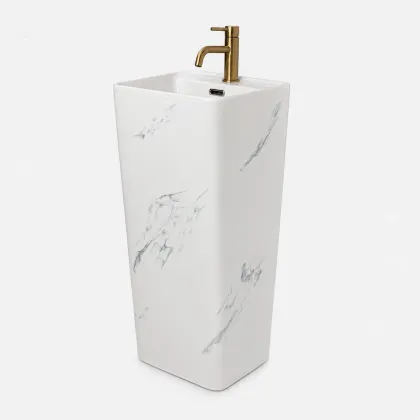Умивальник (раковина) VBI LACENO MARBLE NATURE підлоговий — Photo 4