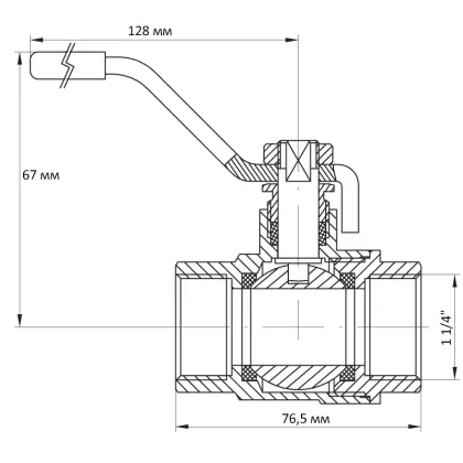 Кран кульовий Koer 1 1/4" ГГР (KR.214) (KR0023) — Photo 4