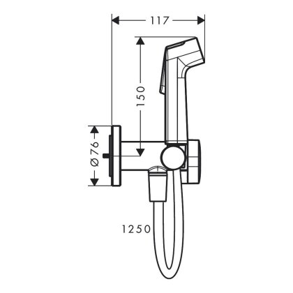 HANSGROHE S гігієнічний душ, зі шлангом 1,25 м і тримачем — Photo 1