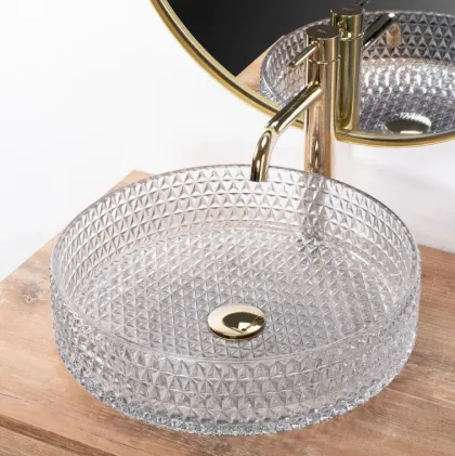 Умивальник (раковина) REA CRISTAL 39 TRANSPARENT накладний — Photo 3
