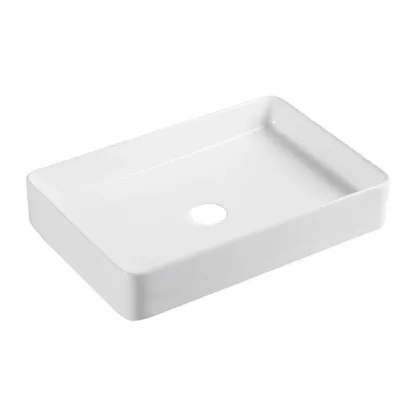 Комплект Qtap Tern: Раковина накладна прамокутна 600x405x110 мм WHITE + Донний клапан PU02 — Photo 2