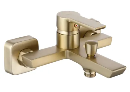Змішувач для ванни та душу REA ARGUS BRUSHED GOLD настінний з виливом — Photo 2