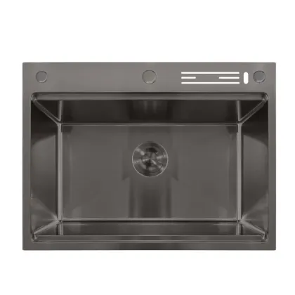 Мийка Mixxus MH7050-SK NANO-BLACK (3.0/0.8) з н.ст. зі сходинкою для суш.,з підст.під ножі(графіт)(MX1944)