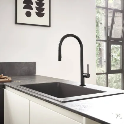 Кухонна мийка кам'яна HANSGROHE 43313170, чорний — Photo 2
