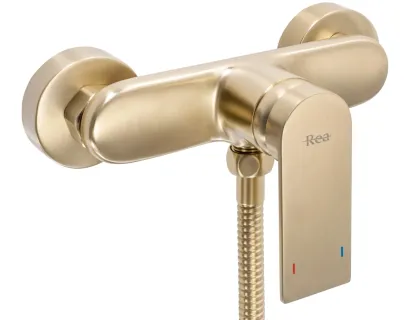 Змішувач для ванни та душу REA VERSO BRUSHED GOLD настінний без виливу — Photo 4