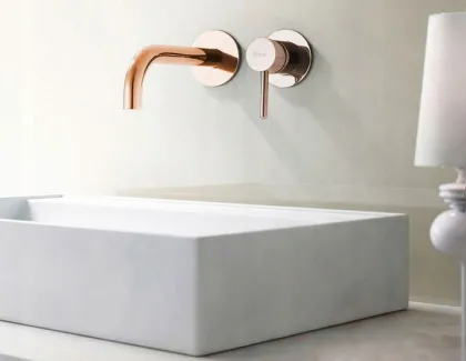 Змішувач для раковини (умивальника) REA LUNGO ROSE GOLD + BOX прихованого монтажу — Photo 3