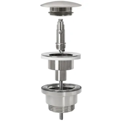 Сифон для раковини REA NICKEL BRUSHED універсальний + CLICK-CLACK * — Photo 3