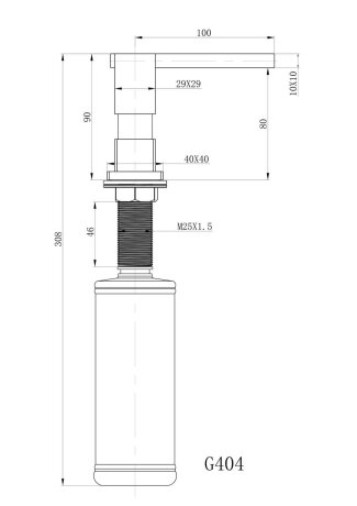 Дозатор для миючого засобу GAPPO G404-3, що вбудовується в мийку, латунь/пластик, пісочний 300 мл