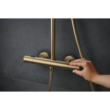 PULSIFY S PURO Showerpipe душова система 260 з термостатом, колір шліфованна бронза — Photo 3