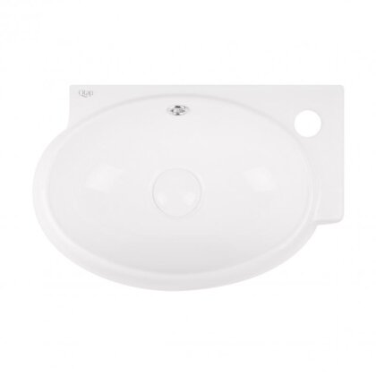 Раковина Qtap Leo 430x290x140 White з донним клапаном QT11115011RW