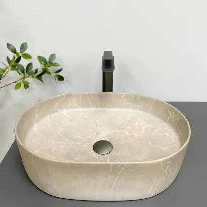 Умивальник (раковина) VBI VERONA 50 BEIGE STONE MATT накладний — Photo 2