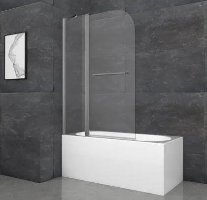 Шторки скляні на ванну Koer SR BS04-95x140-TR-07 прозоре скло 6мм, графіт (KR5404) — Photo 19