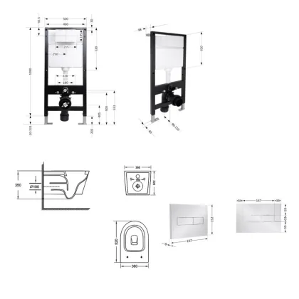 Готове рішення Qtap для ванної кімнати: підвісний унітаз Jay Ultra Quiet 520x360x320 + комплект інсталяції Standard (лінійна клавіша Chrome) — Photo 1