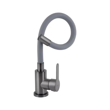 Змішувач для кухні Brinex Pure 015F3 з гнучким виливом   Graphite/Grey BRIPUR015F3GRG — Photo 2