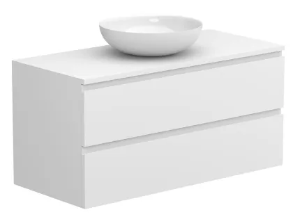 Тумба підвісна MONO 1000 Біла soft-touch з умивальником TOBI Miraggio
