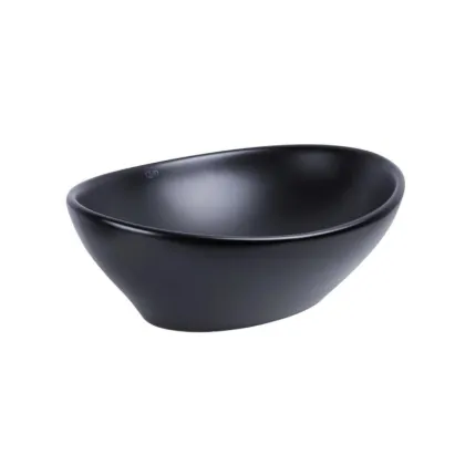 Комплект Qtap Dove: Раковина накладна овальна 410x335x145 мм Matt Black + Донний клапан PU03 — Photo 3