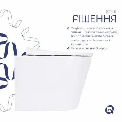 Унітаз підвісний Qtap Scorpio ML Ultra Quiet 490x365x325 мм, з сидінням Soft-close MagLock, White QTSCOML26W49622 — Photo 3