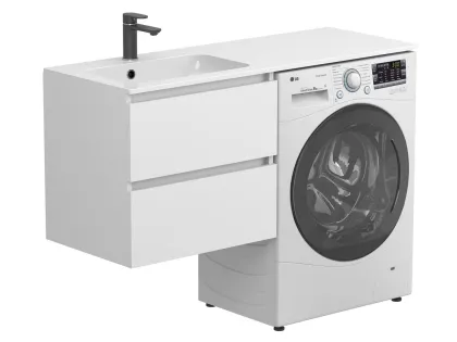 Тумба підвісна LUMO Біла матова для умивальника DELLA 1200 L Miraggio