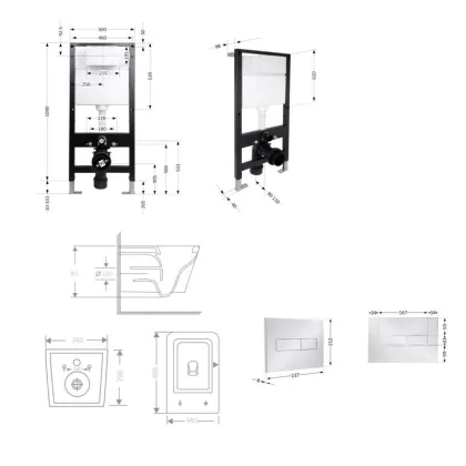 Готове рішення Qtap для ванної кімнати: підвісний унітаз Crow Ultra Quiet 485x340x290 + комплект інсталяції Standard (лінійна клавіша Chrome) — Photo 1
