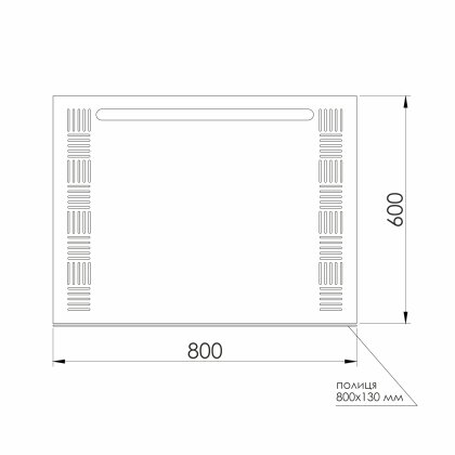 RJ зеркало подвесное прямоугольное с подсветкой и полкой 60*80см — Photo 2