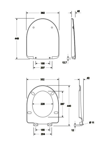 NOVA PRO сидіння з кришкою тверде, овальне, з матеріалу Duroplast, з мікроліфтом (підлога) — Photo 1