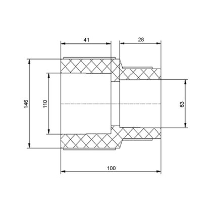 Муфта PPR Blue Ocean 110х63 редукційна — Photo 1