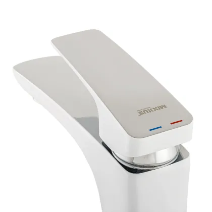 Змішувач для умивальника Mixxus Premium Patrick 001 гайка (White) (MI5853) — Photo 4