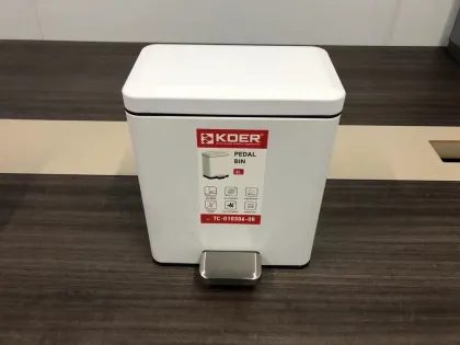 Відро для сміття з плавним закриттям прямокутне Koer TC-010306-08 6 л колір білий (KR5601) — Photo 3