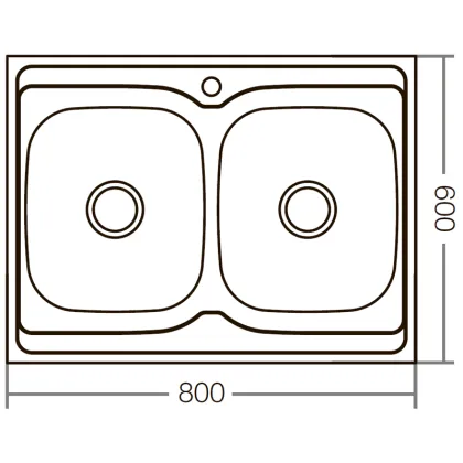Кухонна мийка накладна Zerix Z8060B-08-180E (Satin) (ZX1620) — Photo 1