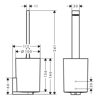 Щітка для унітазу HANSGROHE WALLSTORIS 27927670, чорний — Photo 1