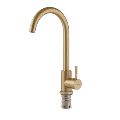 Змішувач для кухні MIXXUS SUS-011 BRUSHED GOLD з нерж. сталі SUS304 (Колір матове золото) (MI8435) — Photo 4