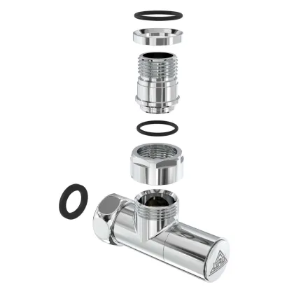 Кран кутовий Laris Звичайний 1/2" - 3/4" + ексцентрики 2шт. (LX-4701) — Photo 3