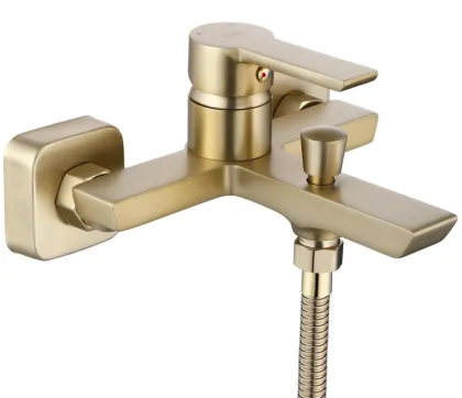 Змішувач для ванни та душу REA ARGUS BRUSHED GOLD настінний з виливом — Photo 1