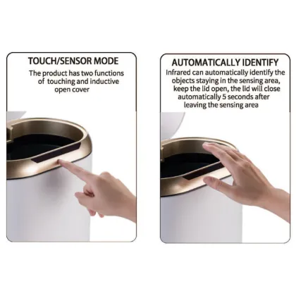 Відро для сміття сенсорне овальне Mixxus Premium Topper-TC0112 White 12л колір білий (MI7082) — Photo 5