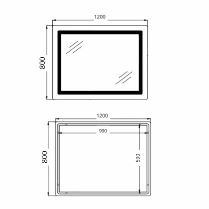 Дзеркало Qtap Cardinal (CA2) 1200х800 з LED-підсвічуванням Touch, з антизапотіванням, з димером, рег. темп. кольору (3000-6500K) QT0478C1208048454 — Photo 1
