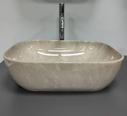 Умивальник (раковина) VBI RAVENNA BEIGE STONE GLOSSY накладний — Photo 1