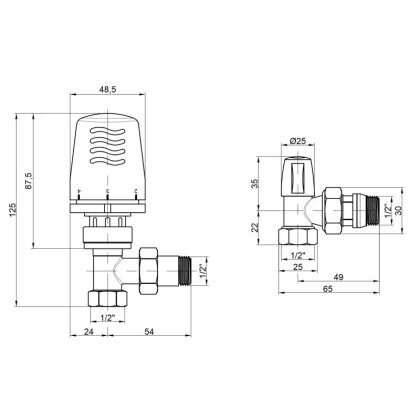 Термокомплект Icma 1/2&quot; з антипротіканням кутовий №KIT_1100+774-940+805-940 — Photo 1