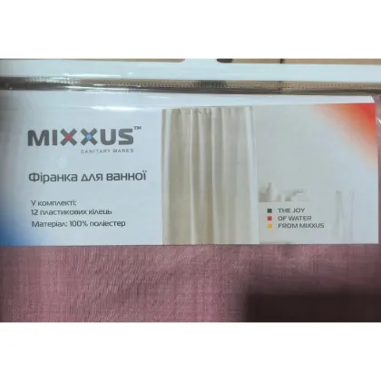 Шторка для ванної Mixxus SCT-012-180x180 з поліестеру (Візерунок рожево-сірий) (AC3582) — Photo 2