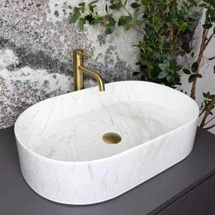 Умивальник (раковина) VBI VERONA 60 NATURE MARMO GLOSSY накладний