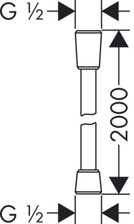 Isiflex``B - душовий шланг висока гнучкість 2,00 м, (хром) HANSGROHE 28274000 — Photo 1