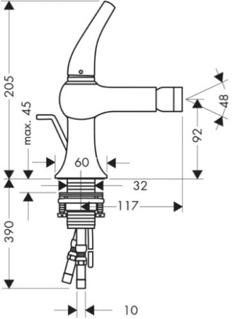 Axor Terrano - змішувач на біде (хром) HANSGROHE 37200000 — Photo 1