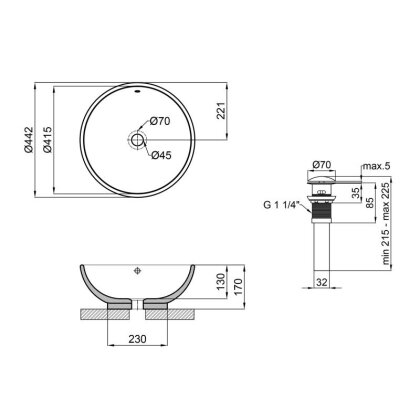 Раковина-чаша Qtap Amazon 430х430х160 White з донним клапаном QT02117043NW — Photo 1