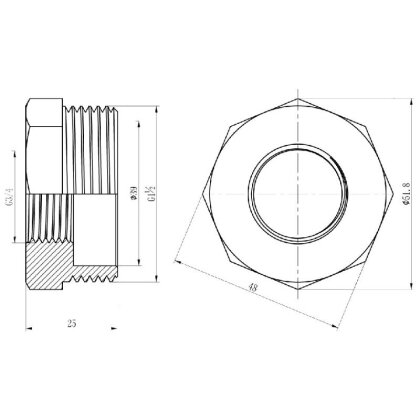 Футорка SD Forte 1&quot; 1/2х3/4&quot; ЗВ SF3744020 — Photo 1