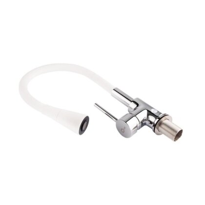 Змішувач для кухні Qtap Spring з гнутким виливом QTSPRCRW007F1 Chrome/White — Photo 2