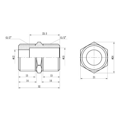 Ніпель SD Forte 1/2&quot; SF35815L — Photo 1